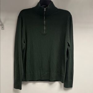 J. Crew Dark Green Zip-Up Sweater